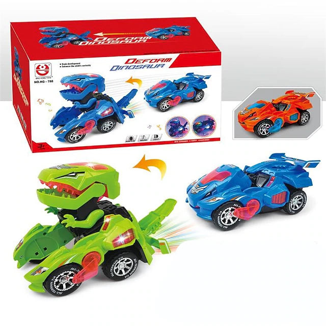 Electric Dinosaur Non Remote Control Morphing Vehicles Toys Automatic Steering