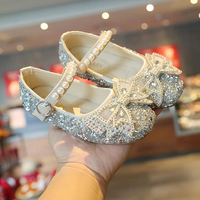 Girls' Flats Daily Glitters Dress Shoes Lolita PU Breathability Non-slipping Princess Shoes