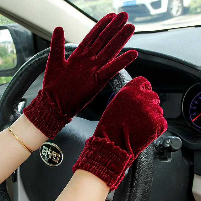 Women's Warm Winter Gloves Gift Daily Solid / Plain Color Polyester Casual 1 Pair