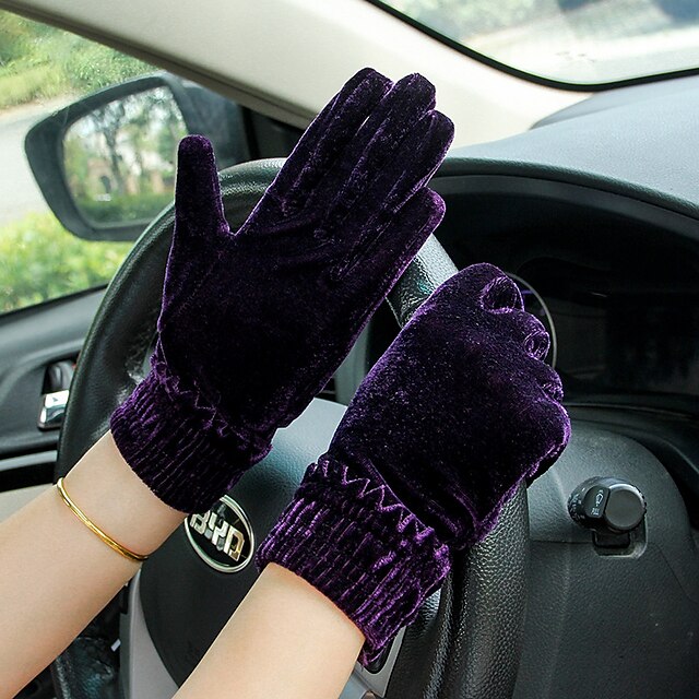 Women's Warm Winter Gloves Gift Daily Solid / Plain Color Polyester Casual 1 Pair