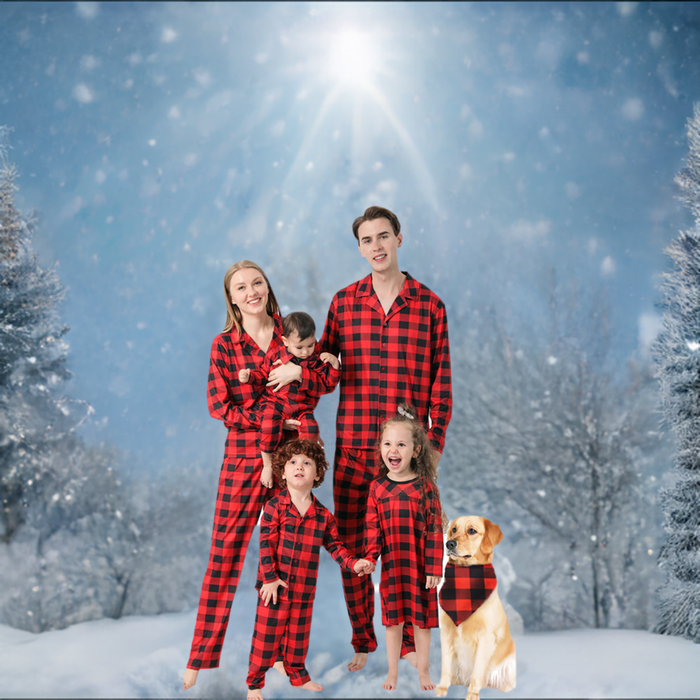 Christmas Pajamas Ugly Family Cotton Plaid Set Winter Pajamas Christmas Gifts Home Party