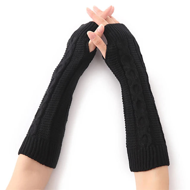 Women's Fingerless Gloves Warm Winter Gloves Gift Daily Solid /