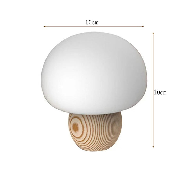Cute Mini LED Log Base Mushroom Lamp Touch Control Creative Magnetic Press Sensor Night Lights