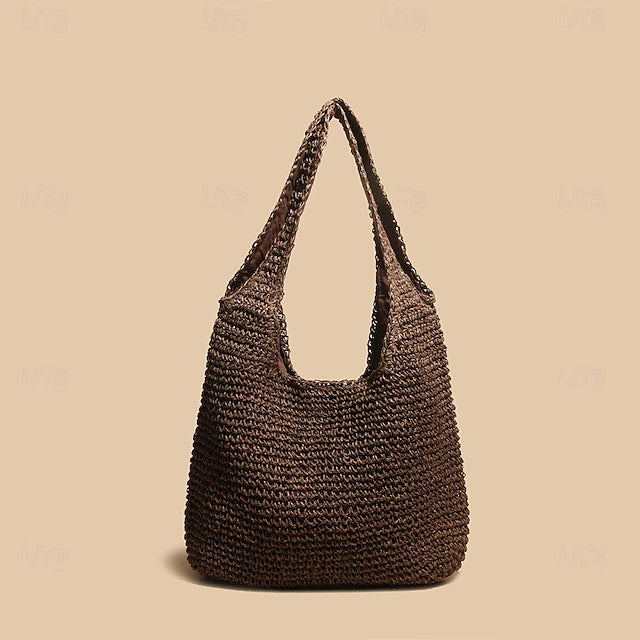 Women's Handbag Shoulder Bag Hobo Bag Straw Boho Bohemia Holiday Beach Zipper Large Capacity
