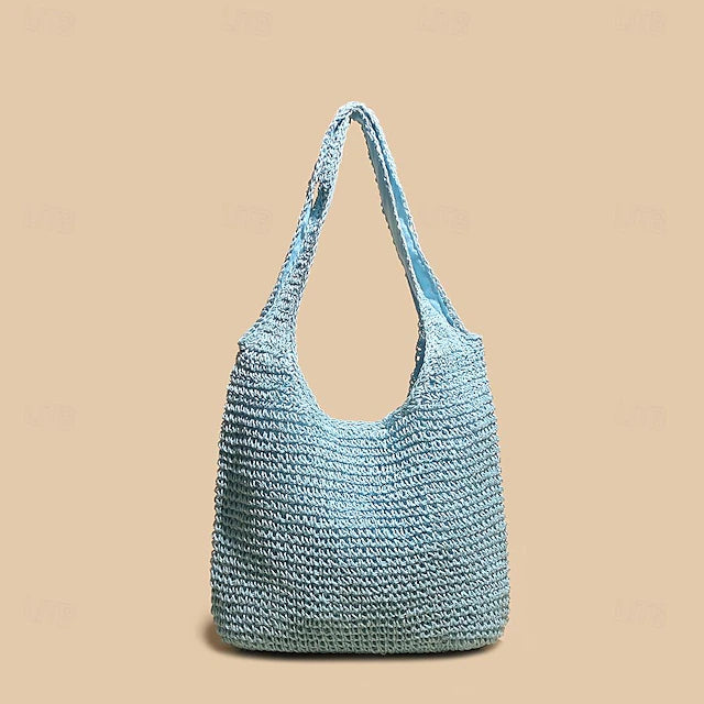 Women's Handbag Shoulder Bag Hobo Bag Straw Boho Bohemia Holiday Beach Zipper Large Capacity