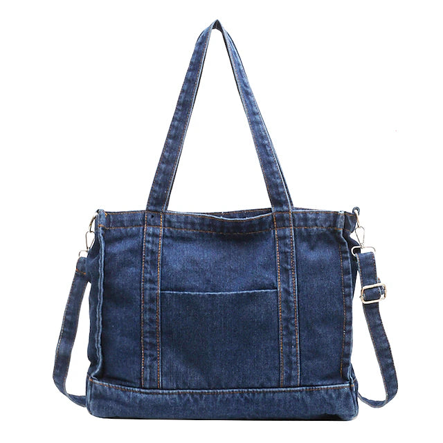 Women's Crossbody Bag Tote Shoulder Bag Canvas Tote Bag Denim Outdoor Daily Holiday Zipper Large Capacity
