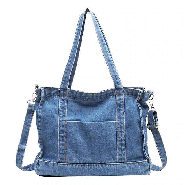 Women's Crossbody Bag Tote Shoulder Bag Canvas Tote Bag Denim Outdoor Daily Holiday Zipper Large Capacity