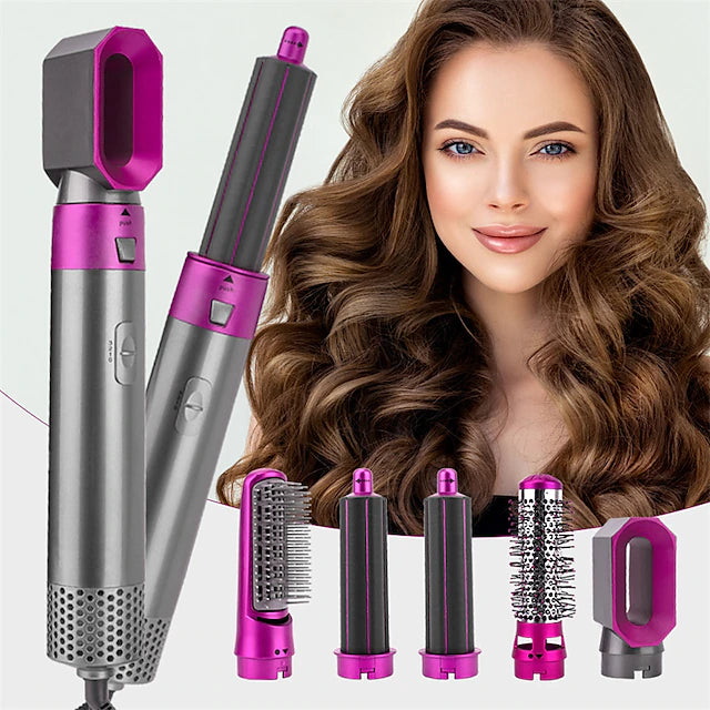 5 in 1 Hair Dryer Hot Comb Set Hair Curler Wet Dry Professional Curling Iron Hair Straightener