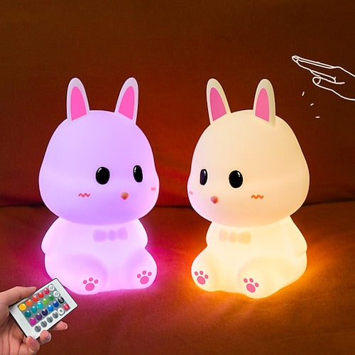 Night Light Timer Remote Control Silicone Children's Night Light Gift USB Rechargeable Nursing Lamp