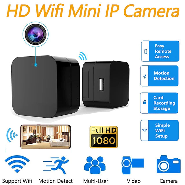 CCTV Remote Control Wifi IP Camera For Home Security Wall Socket Power Plug