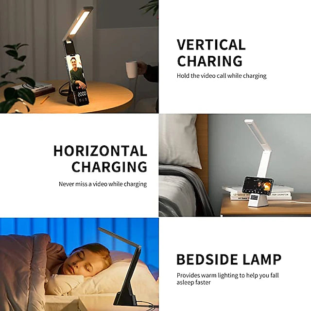 LED Desk Lamp with Wireless Charger 3 in 1 Fast Charging Station