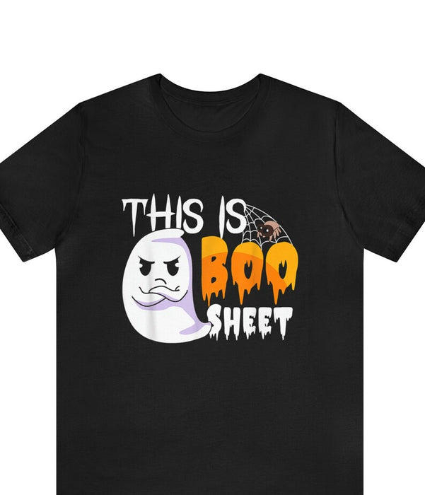 Women's T shirt Tee Halloween Shirt Black Ghost Print Short Sleeve Halloween