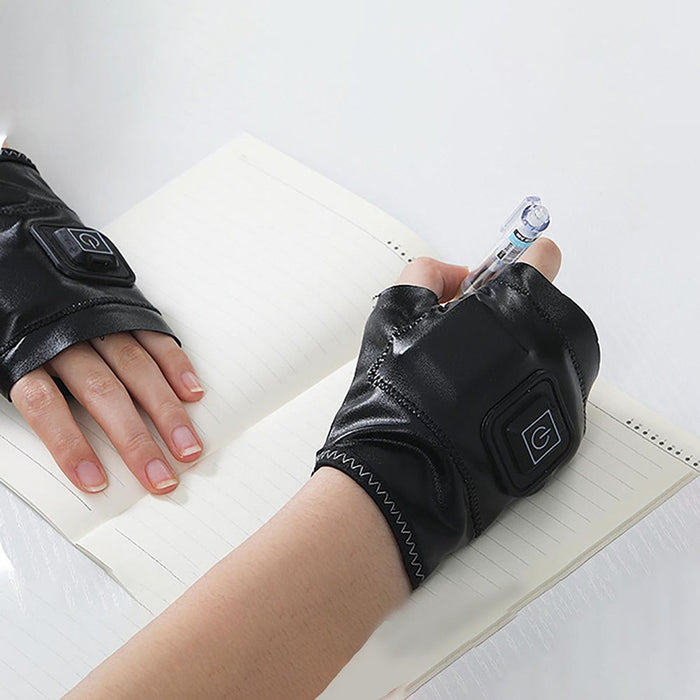 Electric Heating Half Finger Gloves Winter Thermal Soft Heated Gloves Windproof Rechargeable USB