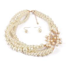 Bridal Jewelry Sets 1 set Pearl Alloy 1 Necklace Earrings Women's Stylish Lovely Braided