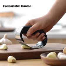 Garlic Press Rocker Stainless Steel Garlic Mincer Garlic Crusher Garlic Chopper for Smash