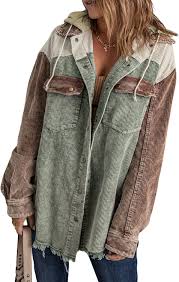Women's Denim Jacket Hoodie Jacket Warm Daily Patchwork Single Breasted