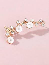 1PC Ear Cuff For Women's Party Evening Gift Prom Resin Rhinestone Alloy Classic Fashion Daisy