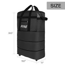 Folding Expansion Luggage Bag Large Capacity Oxford Cloth With Wheels Air Boarding Travel Bag