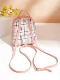 1pc Plaid Backpack Fashion Casual Backpack Student School Bag Small Backpack Trend Backpack