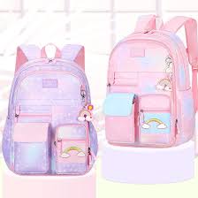 Cute Backpack Anti-theft Nylon School Bag for Children Girls Cartoon Children