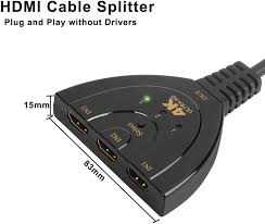 4K 3 In 1 HDMI Switch Cable Splitter HD HDMI2.0 HDMI-compatible Switch Adapter