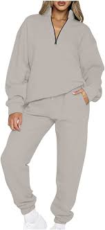 Men's Tracksuit Sweatsuit Jogging Suits Black Navy Blue Khaki Gray Half Zip Plain Pocket 2 Piece Sports & Outdoor