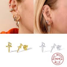Men's Women's Clip on Earring Ear Cuff Tassel Fringe Cross Star Stylish Simple Unique Design