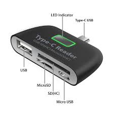 Card Reader Multifunctional Smart 4 In 1 Laptop PC Durable Phone TF Micro SD With Micro USB Charge Port