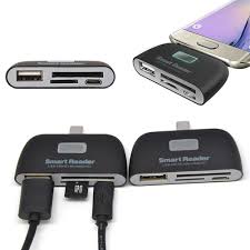 Card Reader Multifunctional Smart 4 In 1 Laptop PC Durable Phone TF Micro SD With Micro USB Charge Port