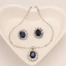 1pack Jewelry Set Earrings Set For Women's Cubic Zirconia Blue Party Evening Daily Alloy Classic