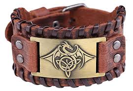 flying dragon totem leather bracelet alloy cowhide bracelet men's