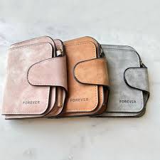 Fashion Women's Short Wallets PU Leather Matte Small Casual Coin Purse Zipper Money Bag