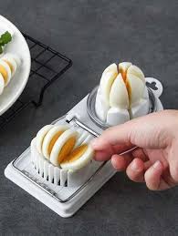 2-in-1 Egg Maker Kitchen Multi-function Egg Cutter Slice Cut Slicer Fancy Cut Stainless Steel Dual-use Slicer