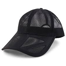 Unisex Baseball Cap Sun Hat Black White Mesh Travel Beach Outdoor Vacation Plain Adjustable
