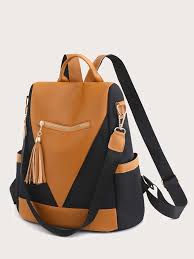 Women's Backpack School Bag Bookbag Mini Backpack School Traveling Solid Color Polyester