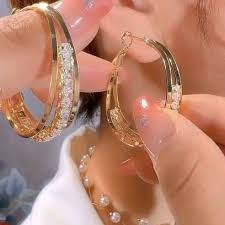 1 Pair Hoop Earrings For Women's Street Date Alloy Classic Fashion
