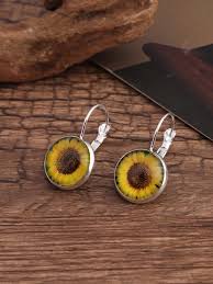 Women's Earrings Textured Street Sunflower Earring