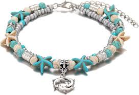 Ankle Bracelet Boho Women's Body Jewelry For Daily Beach Classic Turquoise Alloy Silver 7 PCS