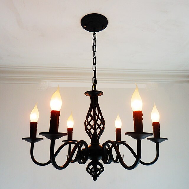 6-Light 36 cm Candle Style Chandelier Metal Candle-style Others Chic & Modern 110-120V 220-240V