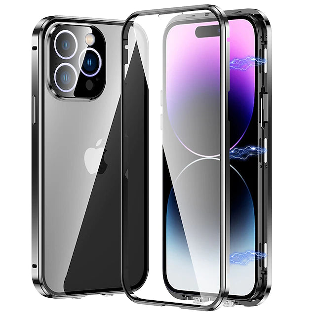 Phone Case For iPhone 15 Pro Max Plus iPhone 14 13 12 11 Pro Max Plus Magnetic Adsorption Double Sided Camera Lens Protector