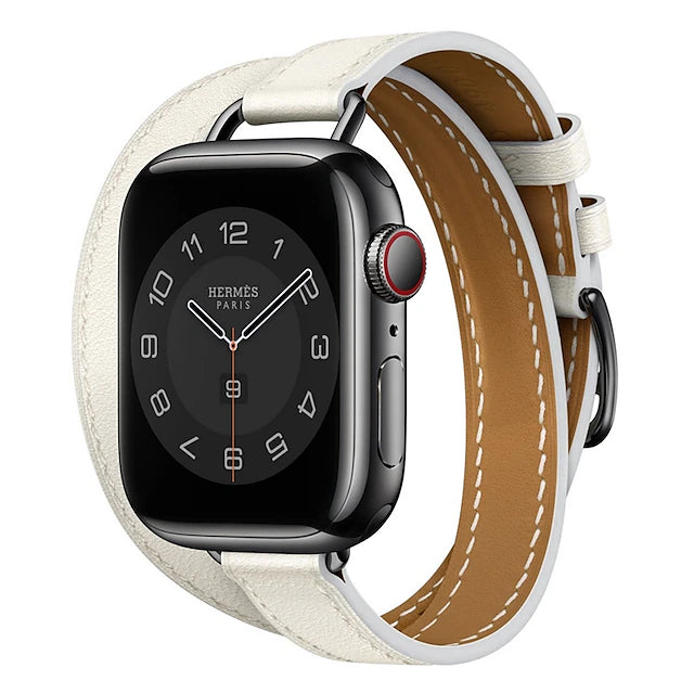 Double Tour Compatible with Apple Watch band 38mm 40mm 41mm 42mm 44mm 45mm 49mm Metal Clasp Adjustable