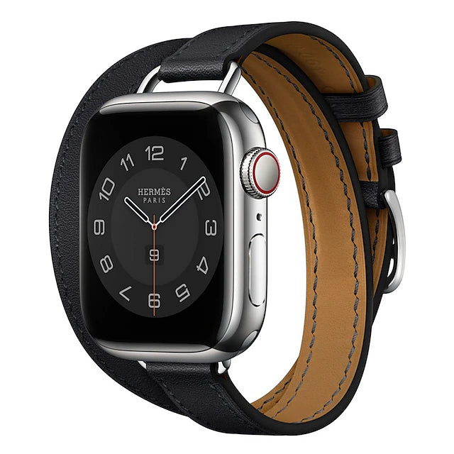 Double Tour Compatible with Apple Watch band 38mm 40mm 41mm 42mm 44mm 45mm 49mm Metal Clasp Adjustable