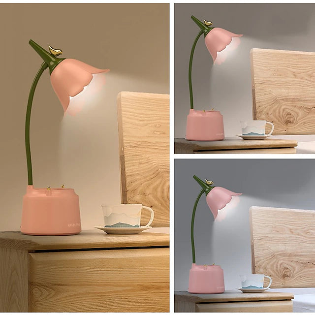 LED Desk Lamp Foldable Touch Dimming Pen Holder Dormitory Bedroom Bedside
