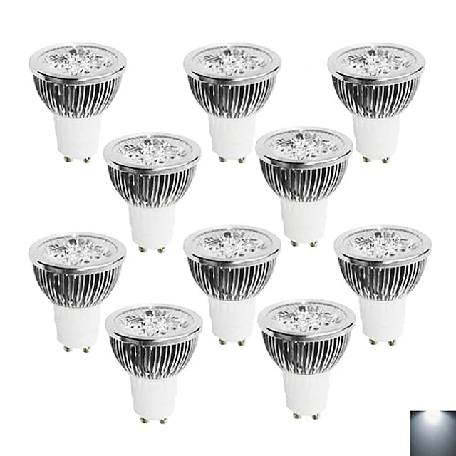 10pcs 4W GU10 LED Light Bulb Cup Spotlight Cold White Warm White Natural
