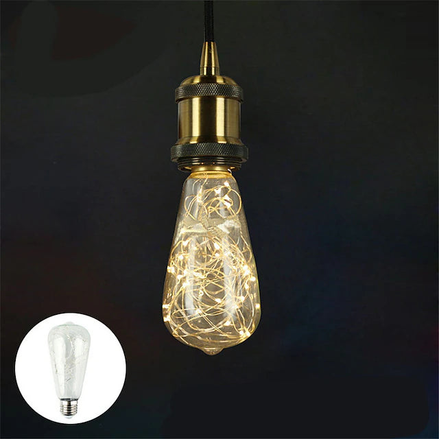 Holiday Decoration Light Bulb 4pcs 1pcs ST64 String Light Bulb Retro Art Design