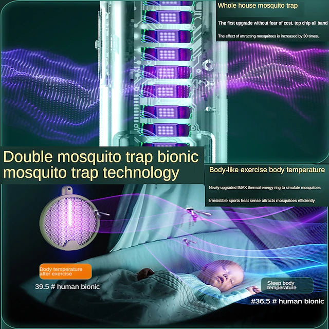 Bug Zapepr Racket Mosquito-killer USB Rechargeable Foldable Electric