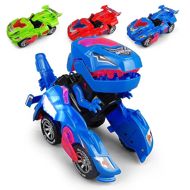 Electric Dinosaur Non Remote Control Morphing Vehicles Toys Automatic Steering