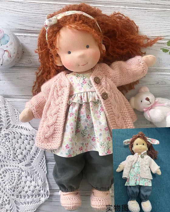 Cotton Body Waldorf Doll Doll Artist Handmade Mini Dress Up Doll Diy（Accessory bear not included）