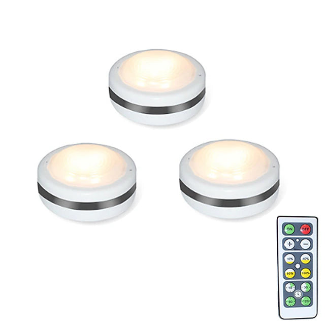 3Pack LED Night Light Remote Control Stepless Dimming Cabinet Light
