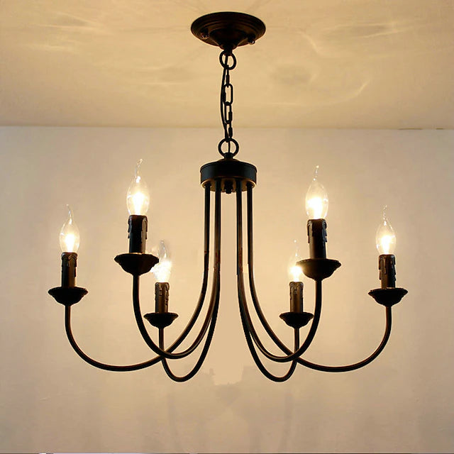 62 cm Candle Style Chandelier Metal Painted Finishes Traditional / Classic 110-120V 220-240V